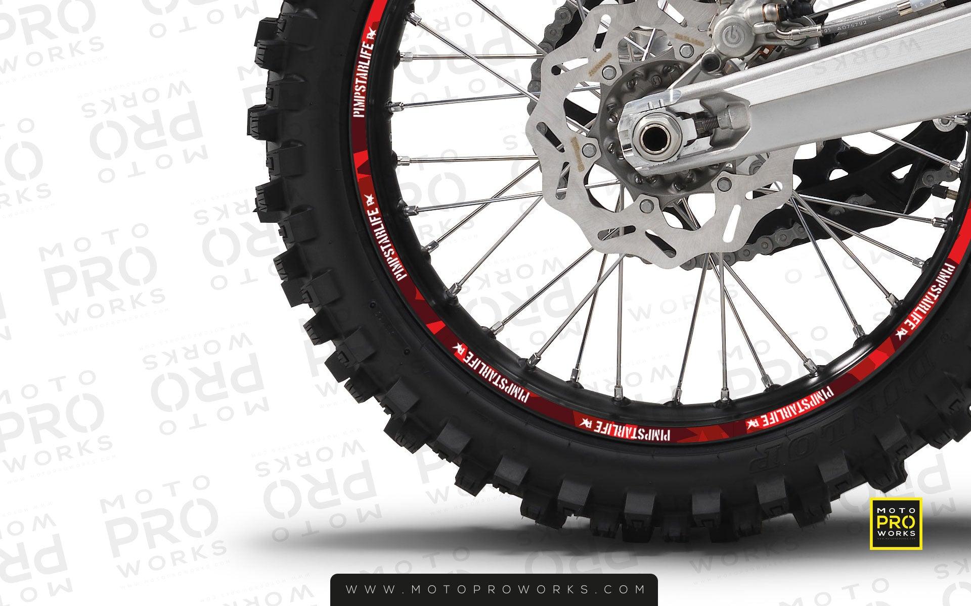 Rim Stripes - "M90" Pimpstar (red) - MotoProWorks | Decals and Bike Graphic kit