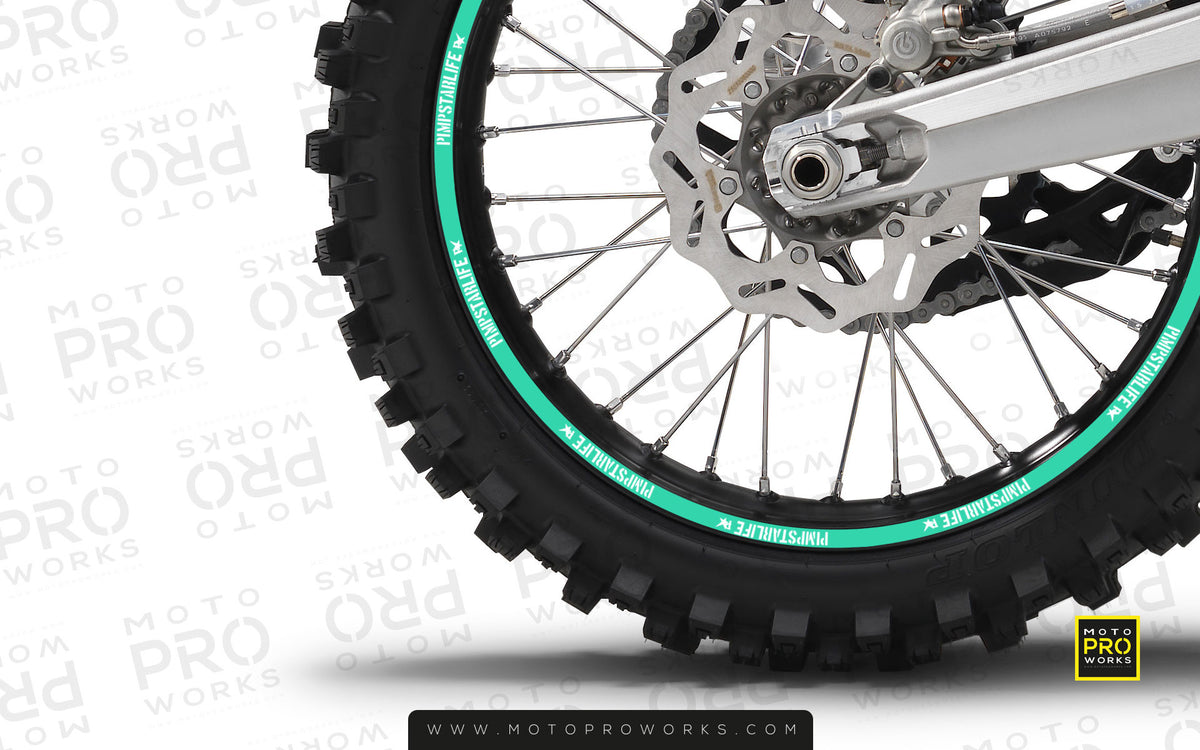 Rim Stripes - &quot;SOLID&quot; Pimpstar (turquoise) - MotoProWorks | Decals and Bike Graphic kit
