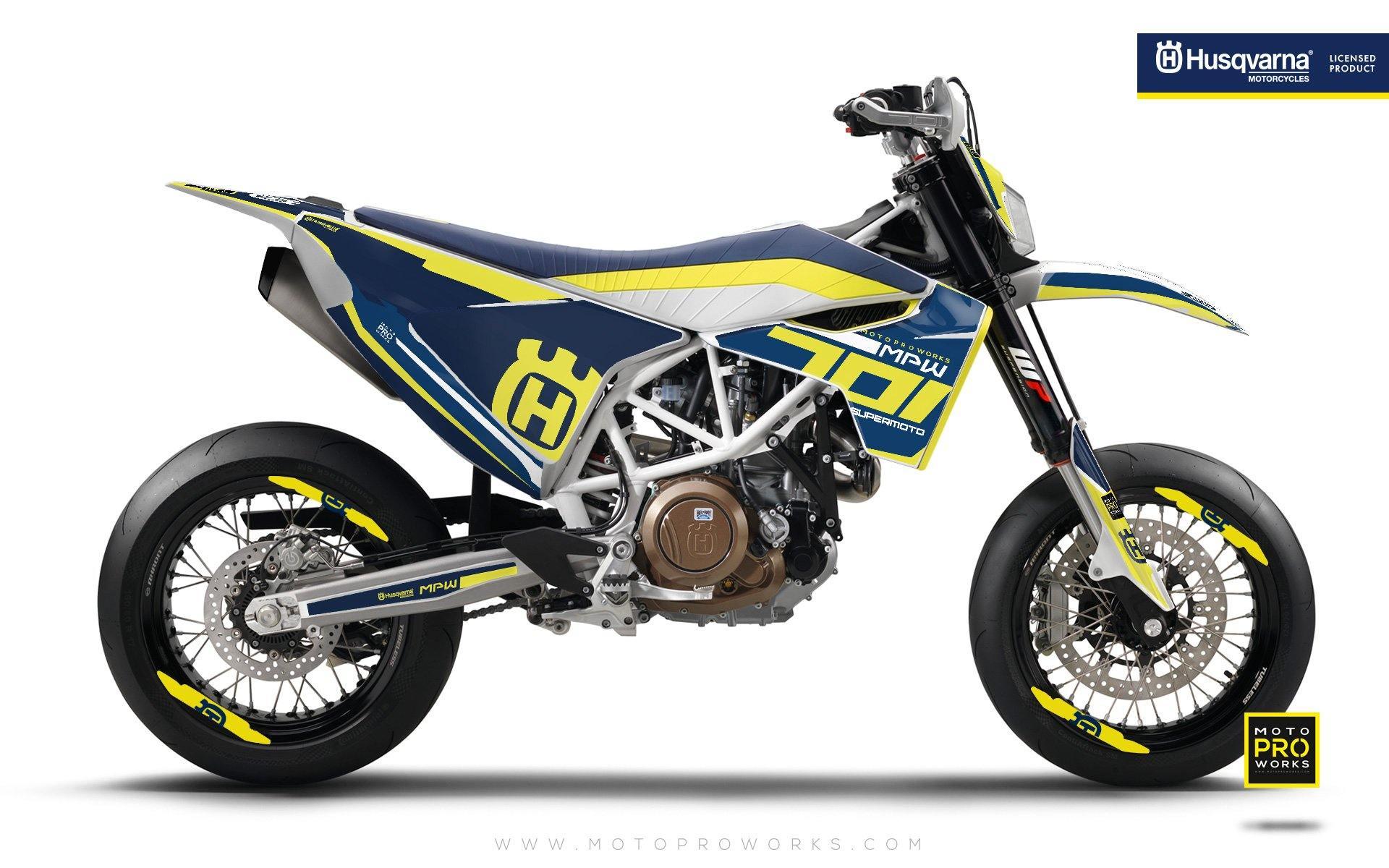 Husqvarna GRAPHIC KIT - "SEVENOHONE" (Blue) - MotoProWorks | Decals and Bike Graphic kit