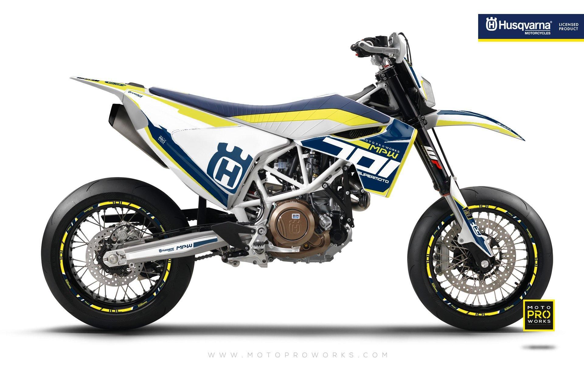 Husqvarna GRAPHIC KIT - "SEVENOHONE" (Blue/white) - MotoProWorks | Decals and Bike Graphic kit