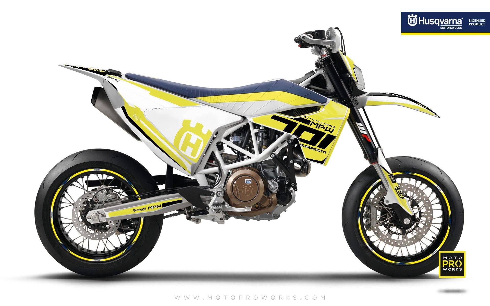 Husqvarna GRAPHIC KIT - "SEVENOHONE" (Yellow) - MotoProWorks | Decals and Bike Graphic kit