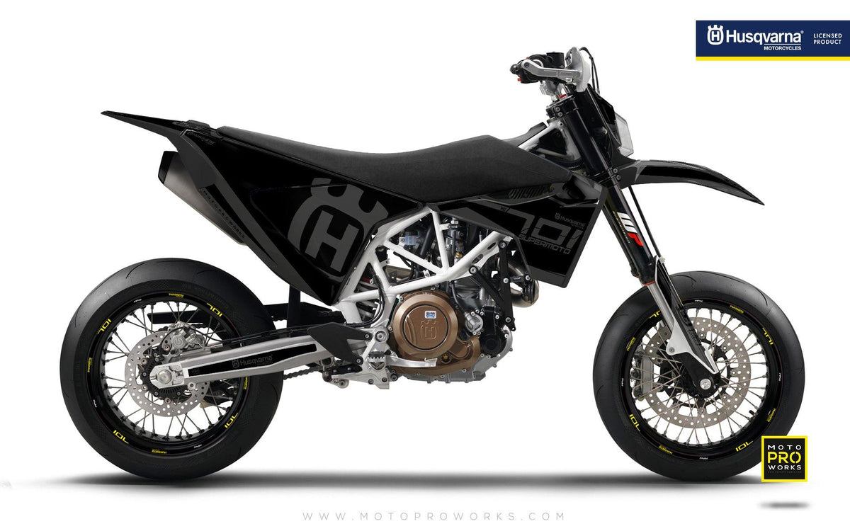Husqvarna GRAPHIC KIT - &quot;SEVENOHTWO&quot; (Black) - MotoProWorks | Decals and Bike Graphic kit