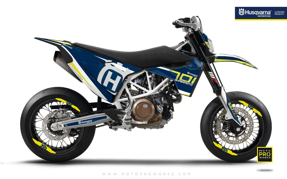 Husqvarna GRAPHIC KIT - &quot;SEVENOHTWO&quot; (Blue) - MotoProWorks | Decals and Bike Graphic kit