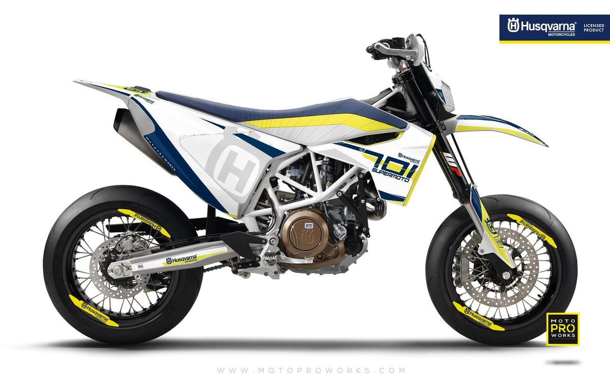 Husqvarna GRAPHIC KIT - &quot;SEVENOHTWO&quot; (White) - MotoProWorks | Decals and Bike Graphic kit