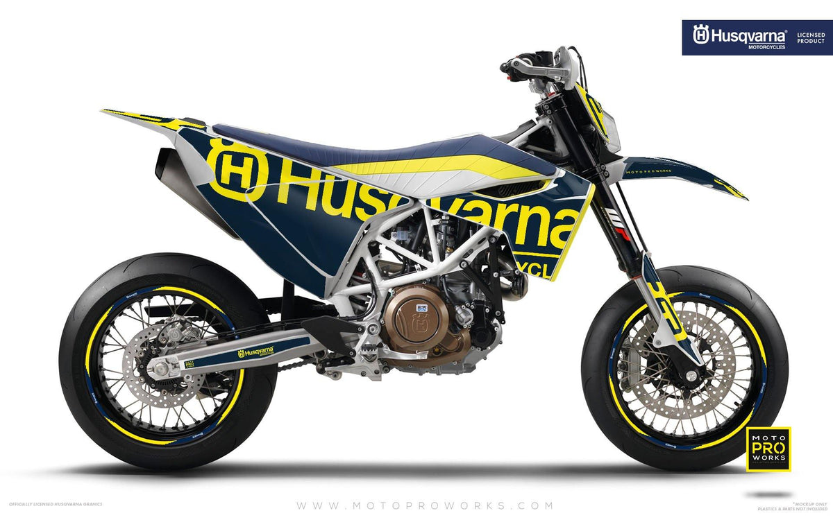 Husqvarna GRAPHIC KIT - &quot;STATEMENT&quot; (Blue) - MotoProWorks | Decals and Bike Graphic kit