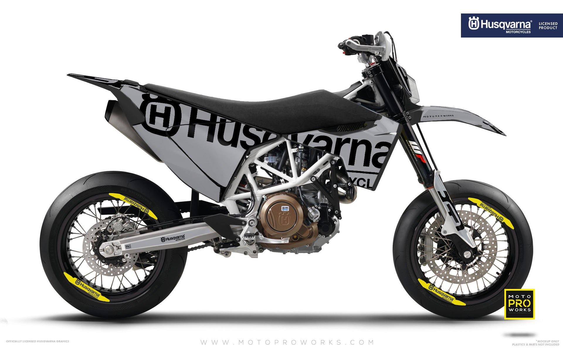 Husqvarna GRAPHIC KIT - "STATEMENT" (Grey) - MotoProWorks | Decals and Bike Graphic kit