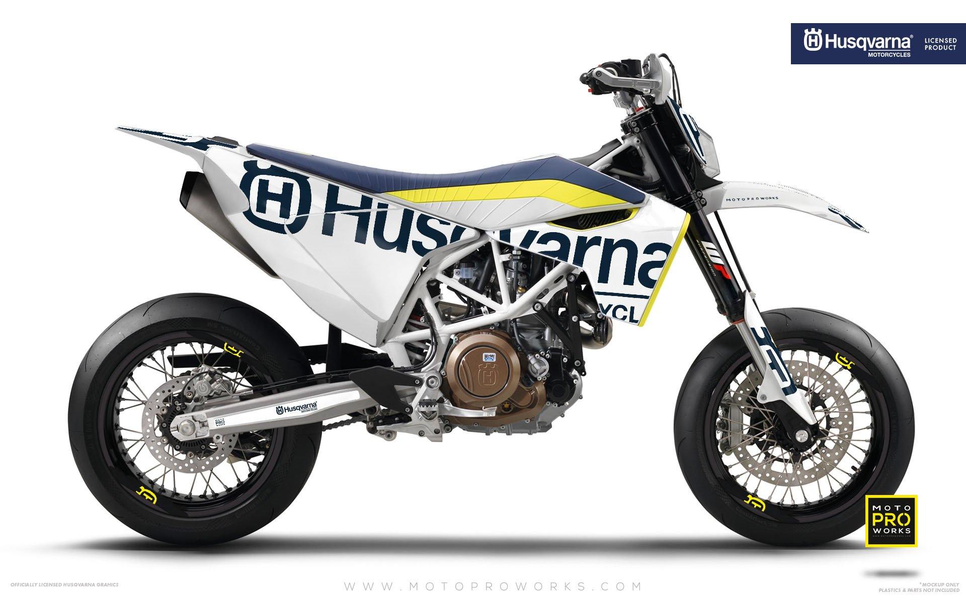 Husqvarna GRAPHIC KIT - "STATEMENT" (White) - MotoProWorks | Decals and Bike Graphic kit