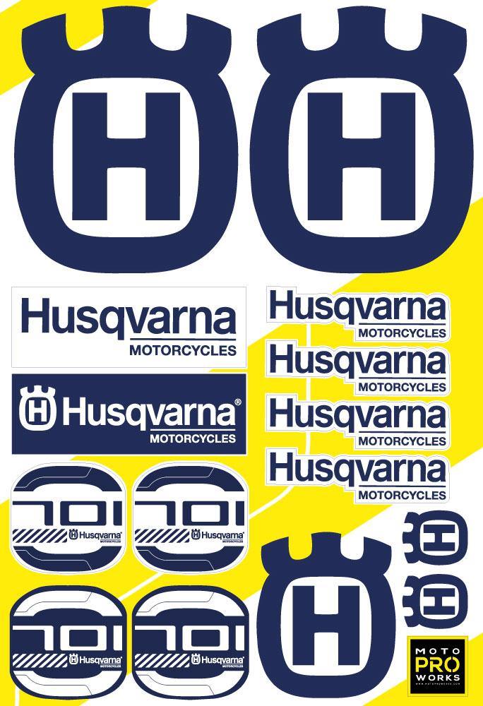 Husqvarna Sticker Sheets - "701" (blue) - MotoProWorks | Decals and Bike Graphic kit