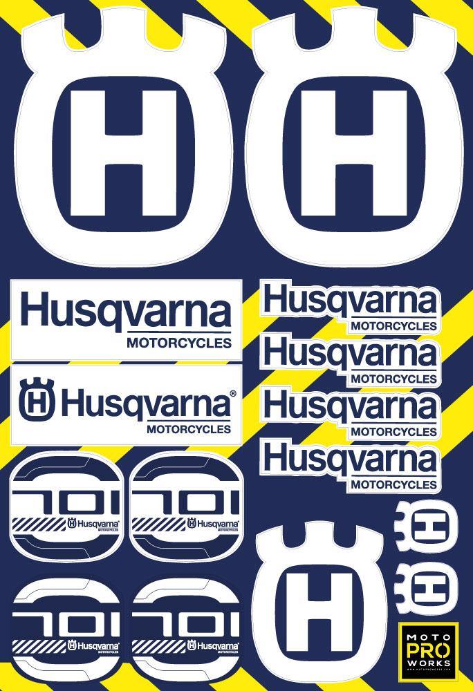 Husqvarna Sticker Sheets - "701" (white) - MotoProWorks | Decals and Bike Graphic kit