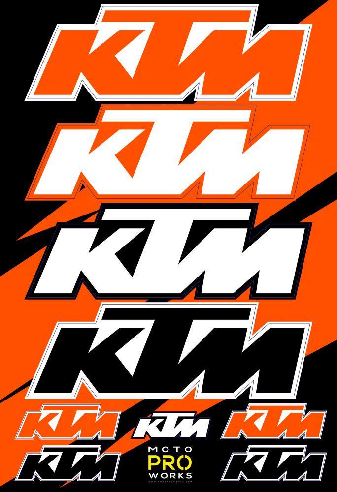 KTM Sticker Sheets - "Large logo" - MotoProWorks | Decals and Bike Graphic kit