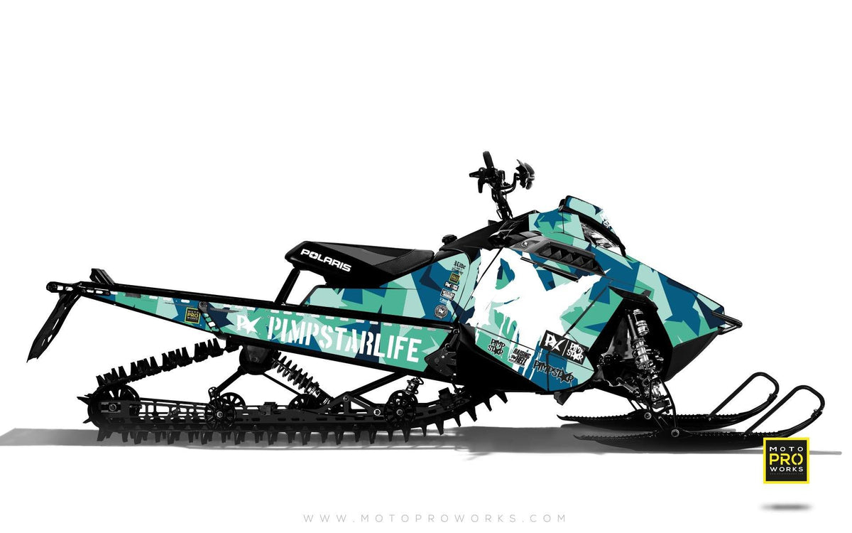 Polaris Graphics - &quot;M90&quot; (turquoise) - MotoProWorks | Decals and Bike Graphic kit