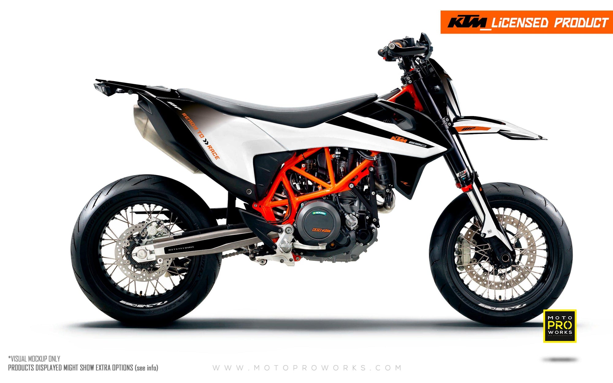 KTM GRAPHIC KIT - "RADIUS" (black/white) - MotoProWorks | Decals and Bike Graphic kit