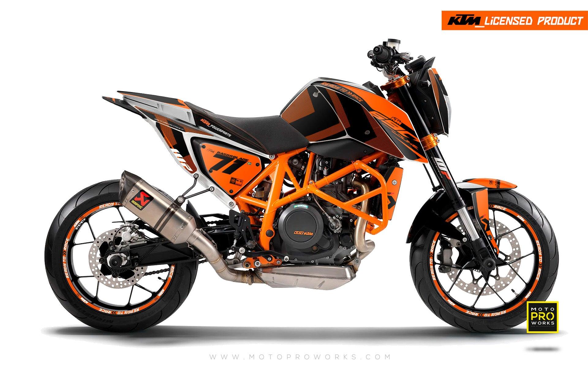 KTM 690 Duke GRAPHICS - "Rasorblade" (Orange) - MotoProWorks