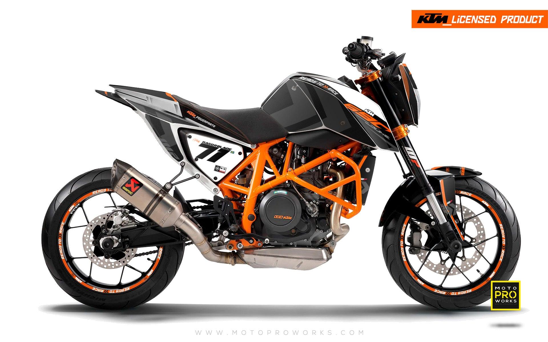 KTM 690 Duke GRAPHICS - "Rasorblade" (Orange/Black) - MotoProWorks