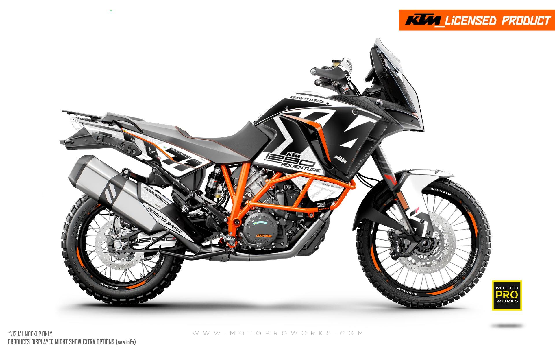 KTM 1290 Super Adventure GRAPHICS - "Rasorblade" (White) - MotoProWorks