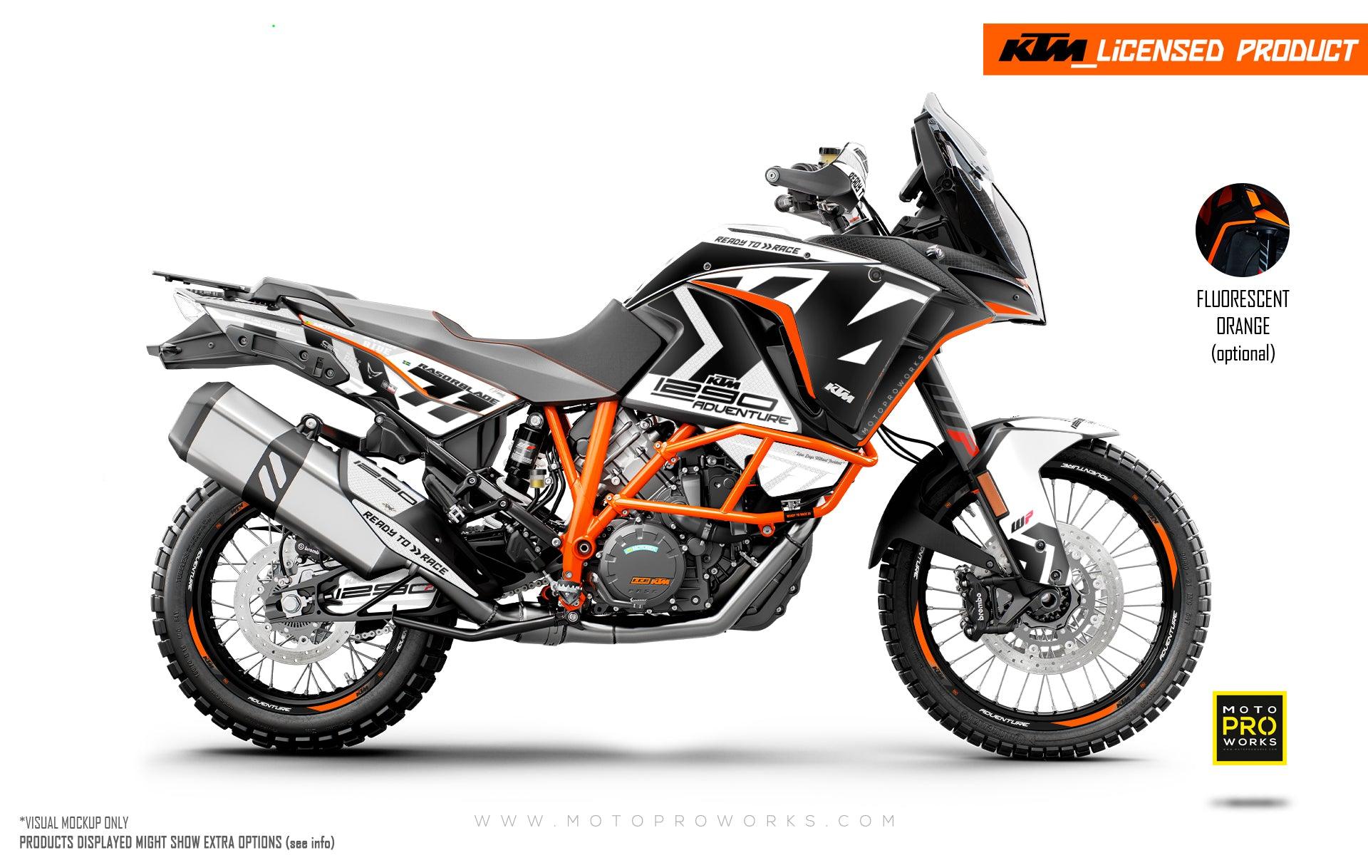 KTM 1290 Super Adventure GRAPHICS - "Rasorblade" (White) - MotoProWorks