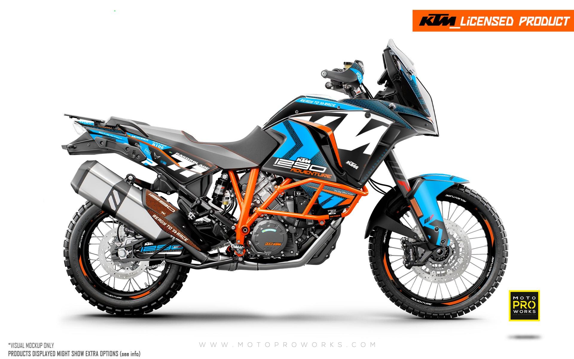 KTM 1290 Super Adventure GRAPHICS - "Rasorblade" (Blue) - MotoProWorks