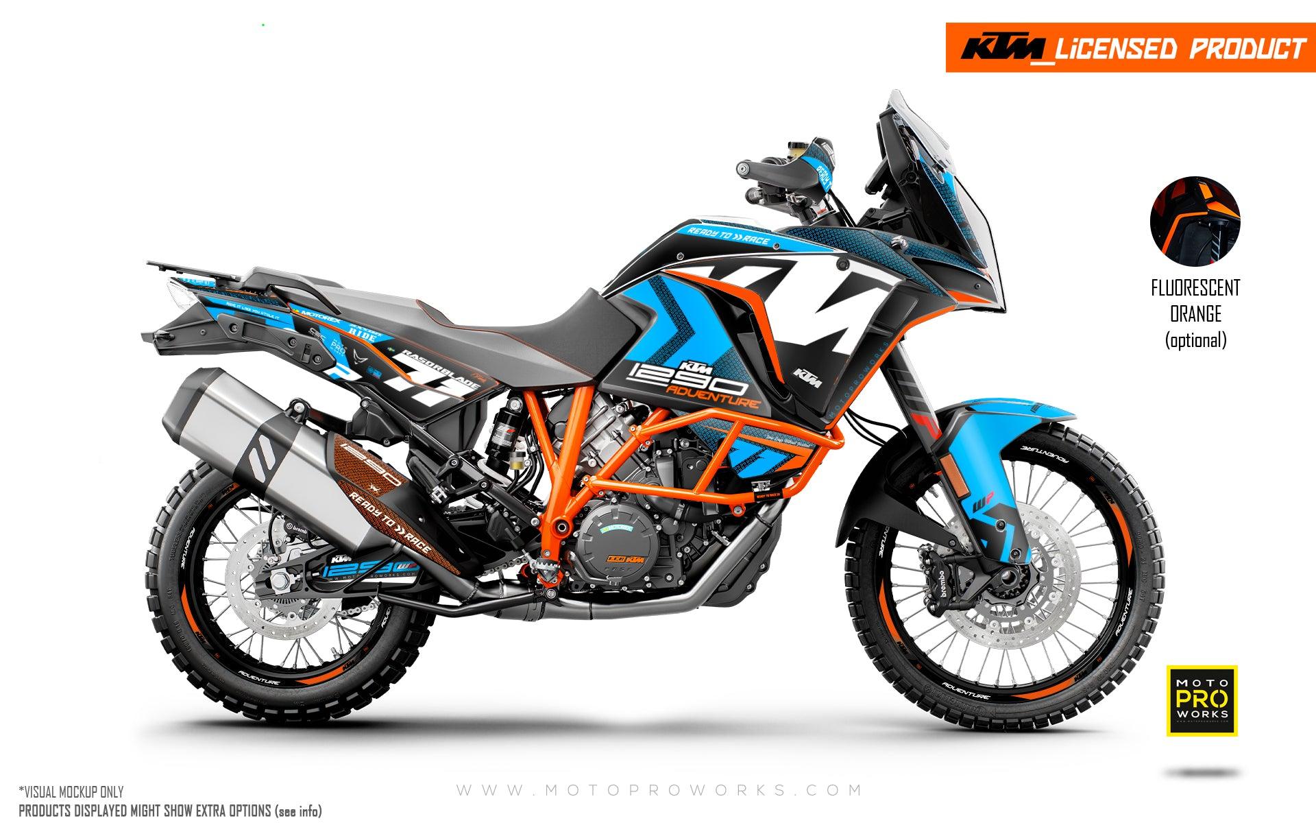 KTM 1290 Super Adventure GRAPHICS - "Rasorblade" (Blue) - MotoProWorks