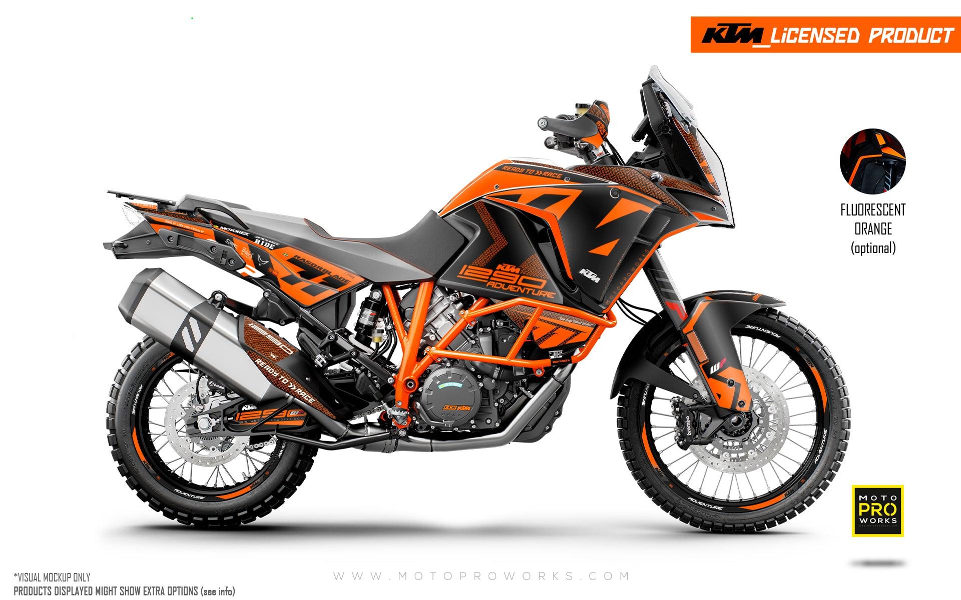 KTM 1290 Super Adventure GRAPHICS - "Rasorblade" (Orange) - MotoProWorks