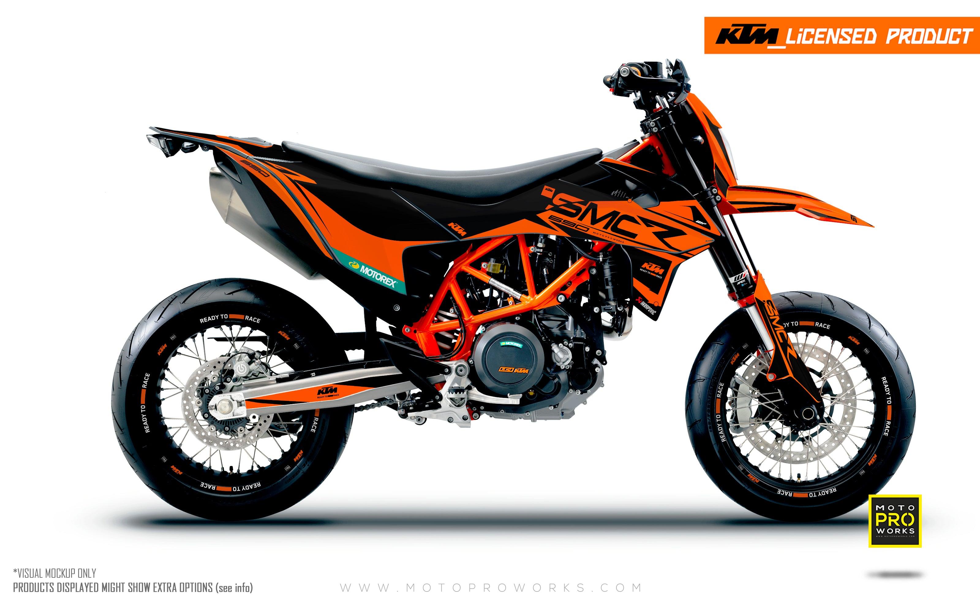 KTM GRAPHICS - 690 SMC-R "Racer" (Black/Orange) - MotoProWorks