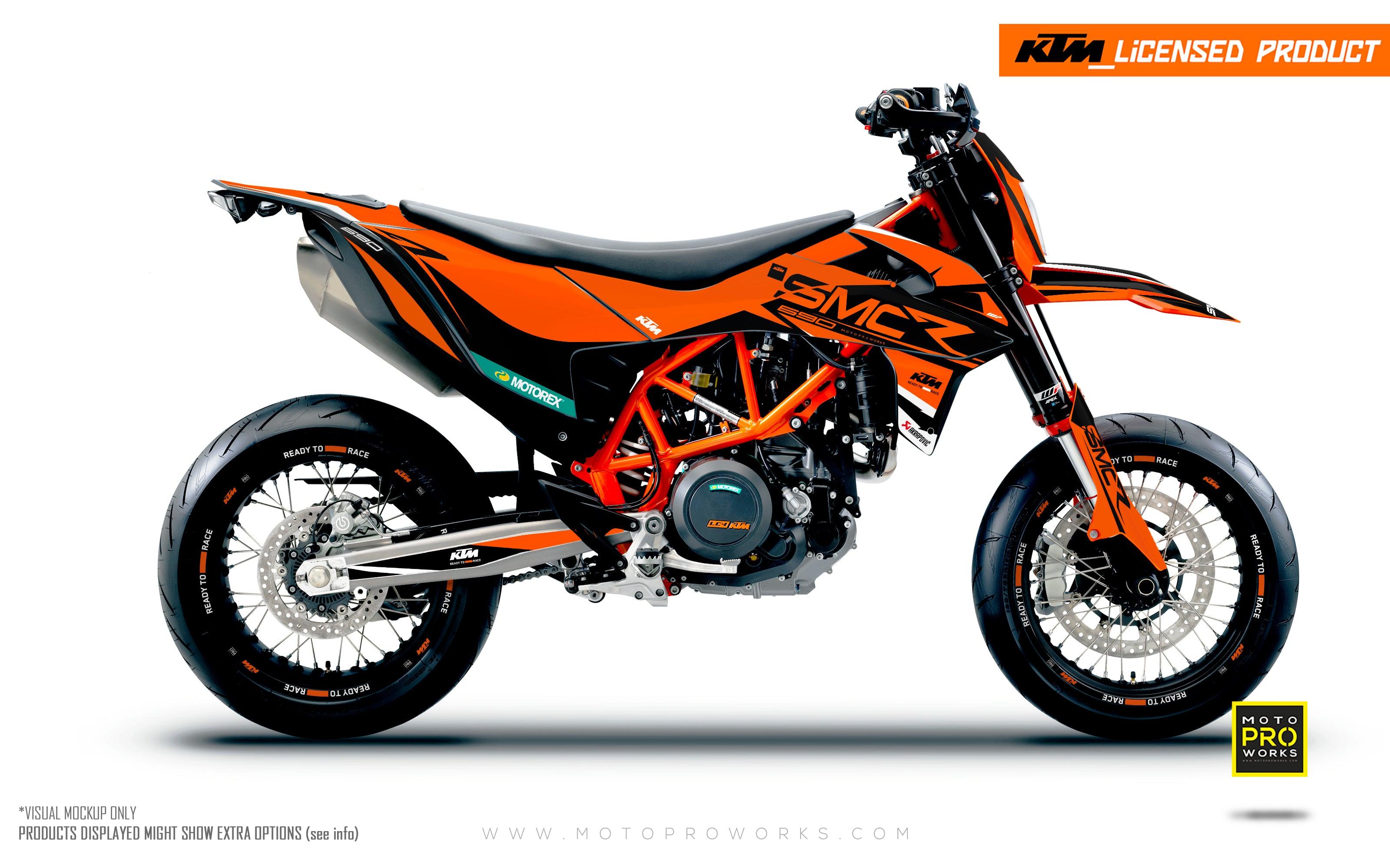 KTM GRAPHICS - 690 SMC-R "Racer" (Black/White/Orange)
