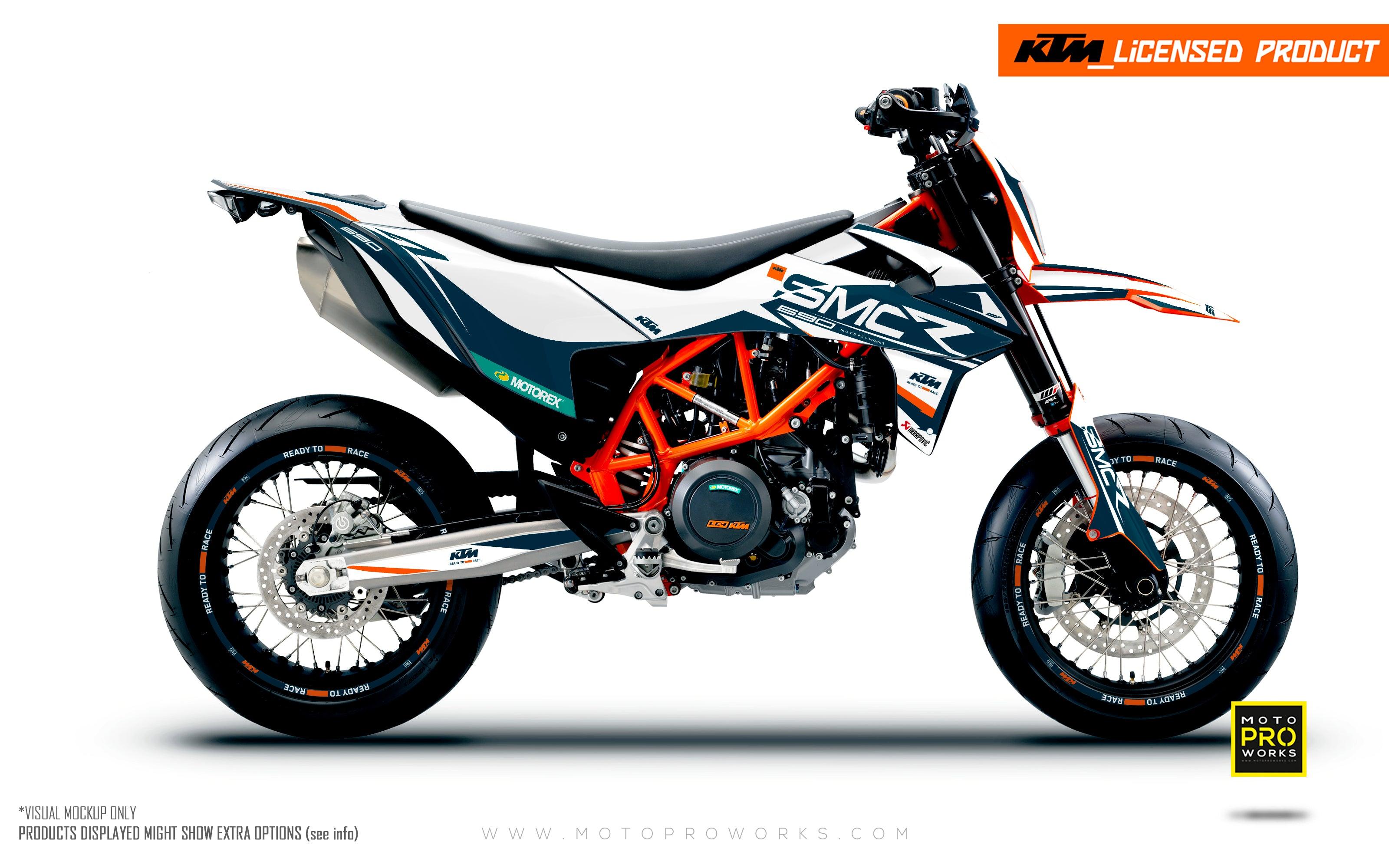 KTM GRAPHICS - 690 SMC-R "Racer" (Blue/White/Orange) - MotoProWorks