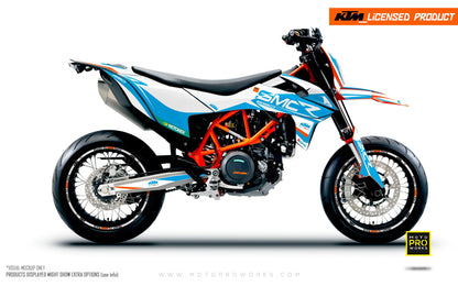 KTM GRAPHICS - 690 SMC-R "Racer" (White/Light Blue)