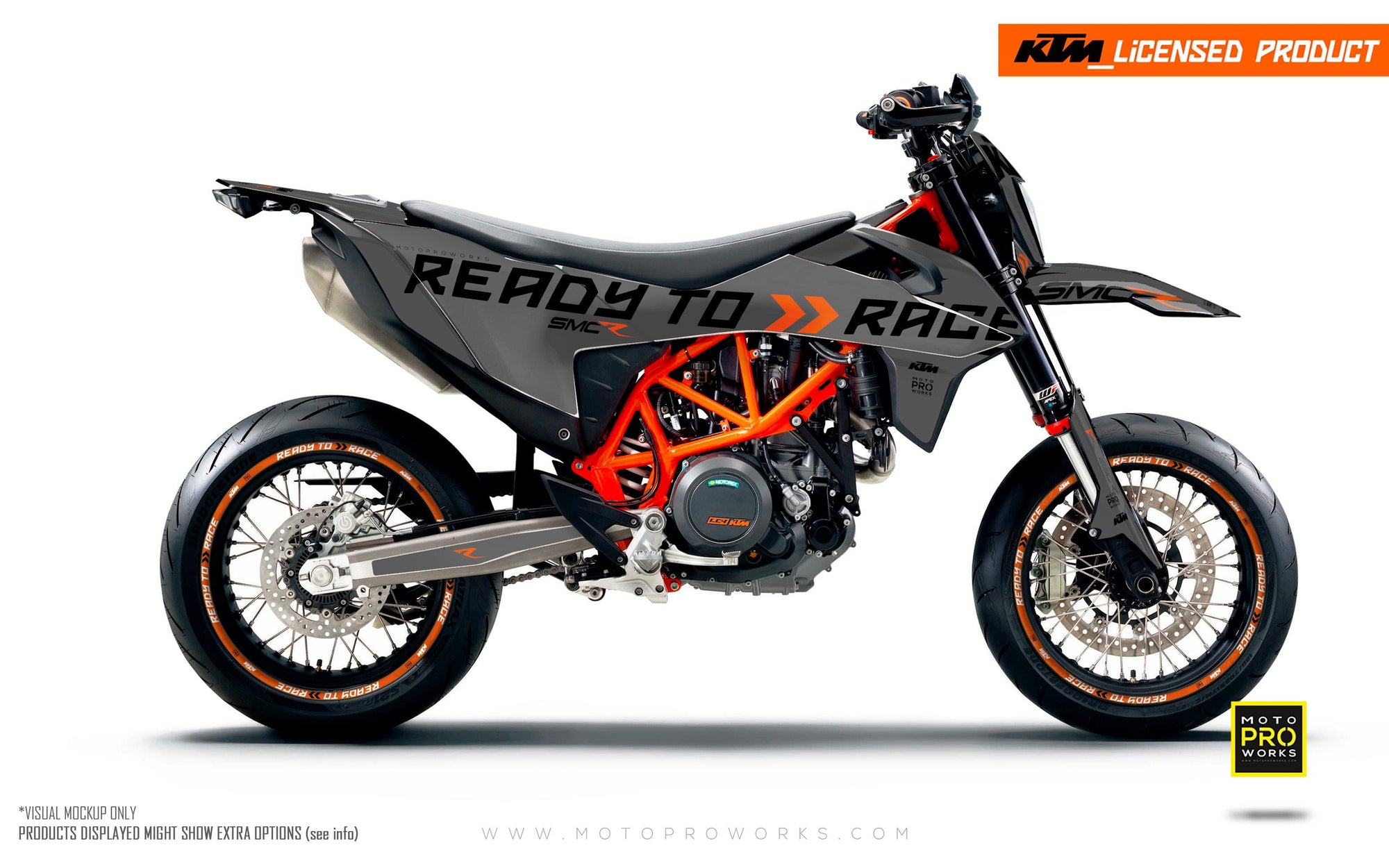 KTM GRAPHIC KIT - 690 SMC-R "Ready2Race" (Grey) - MotoProWorks | Decals and Bike Graphic kit