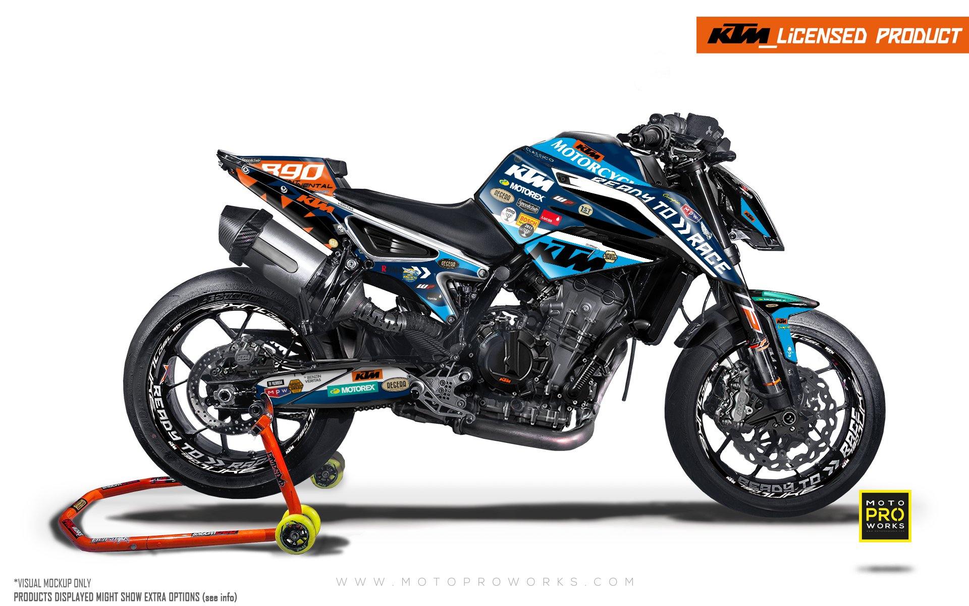 KTM 790/890 R Duke GRAPHIC KIT - "Regera" (Blue) - MotoProWorks | Decals and Bike Graphic kit