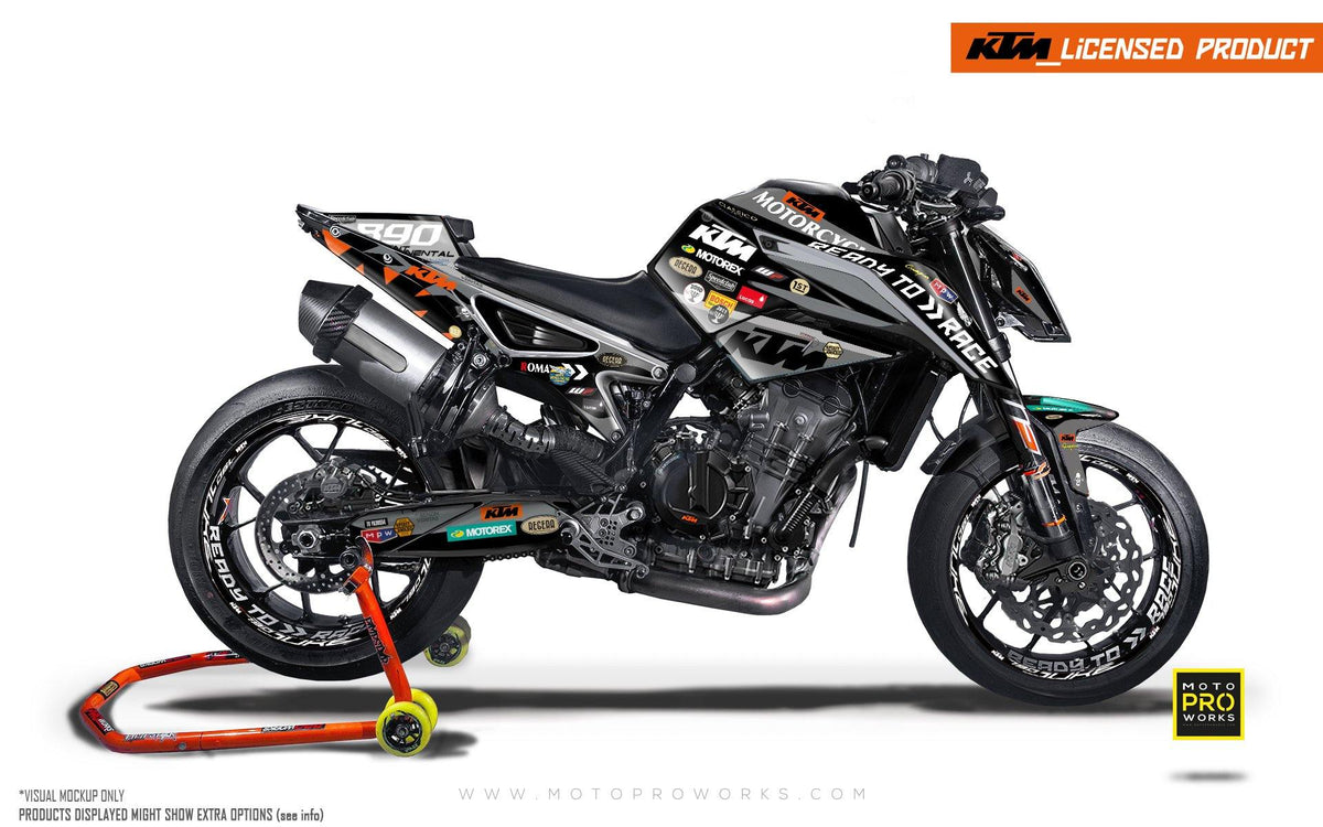 KTM 790/890 R Duke GRAPHIC KIT - &quot;Regera&quot; (Grey) - MotoProWorks | Decals and Bike Graphic kit