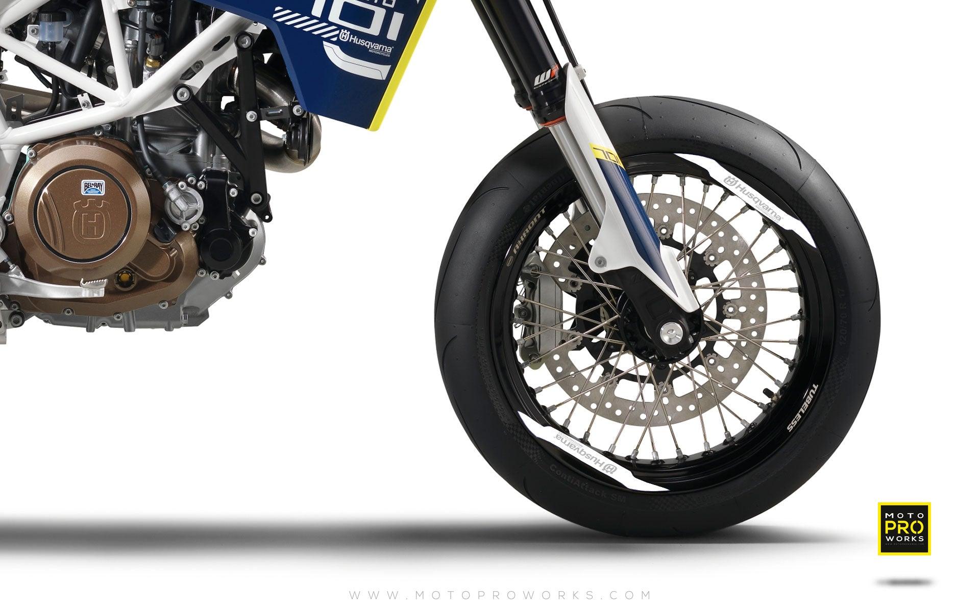 Rim Decal - "Husqvarna" (white/grey) - MotoProWorks | Decals and Bike Graphic kit
