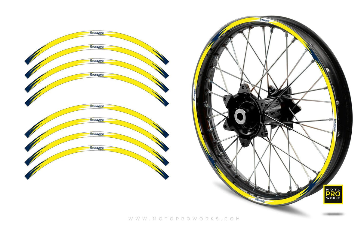 Rim Stripes - &quot;FLASH&quot; Husqvarna (yellow) - MotoProWorks | Decals and Bike Graphic kit