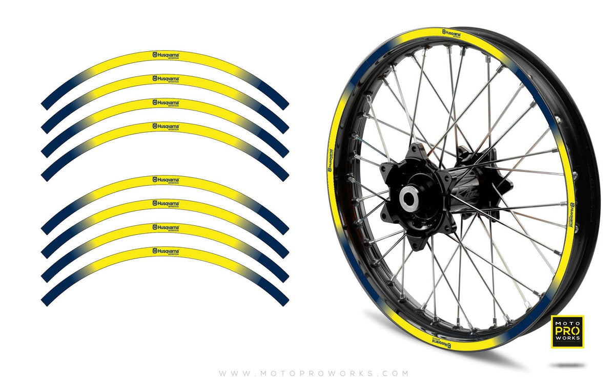 Rim Stripes - &quot;GRADIENT&quot; Husqvarna (yellow) - MotoProWorks | Decals and Bike Graphic kit