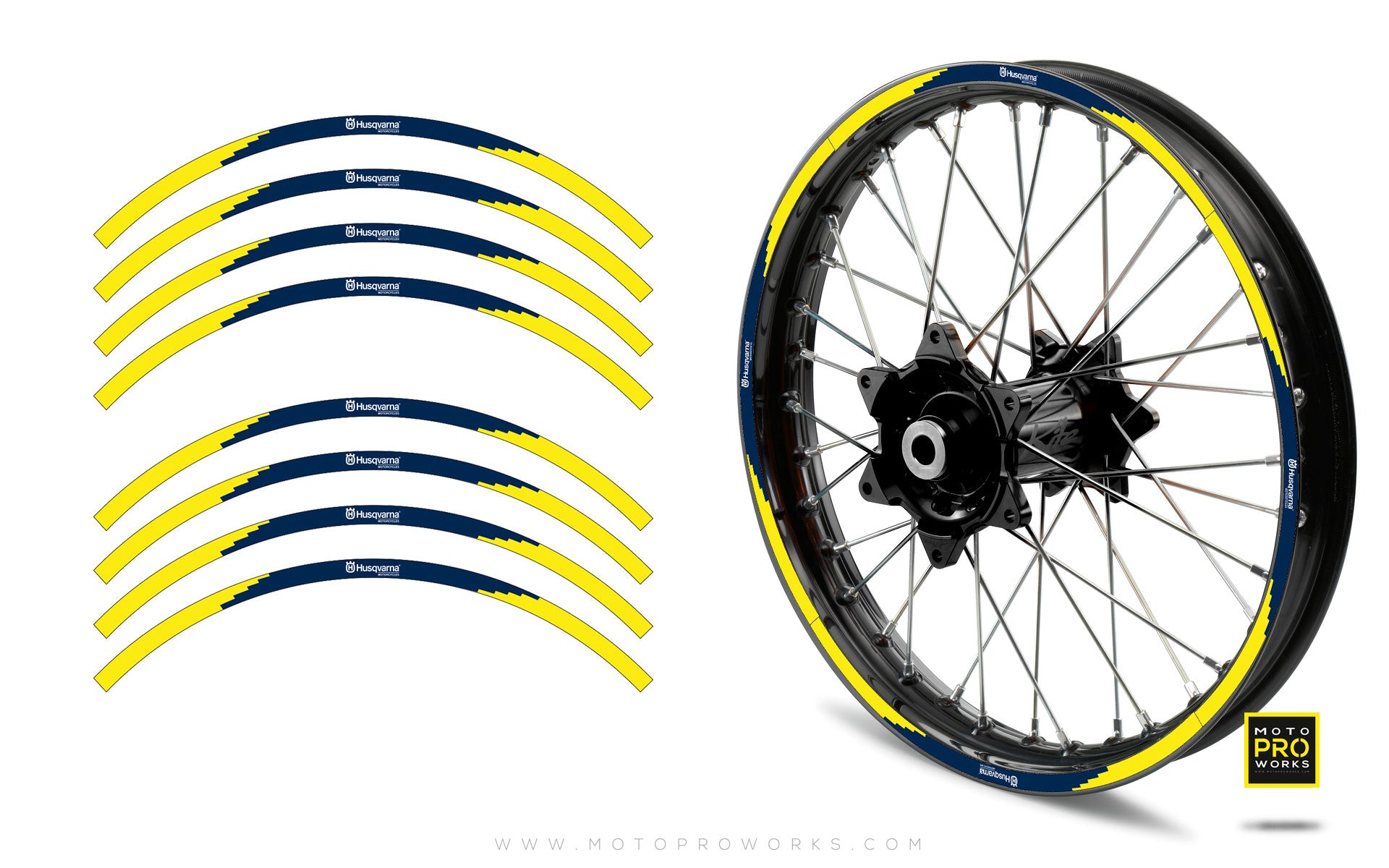 Rim Stripes - "PIXELATE" Husqvarna (yellow) - MotoProWorks | Decals and Bike Graphic kit