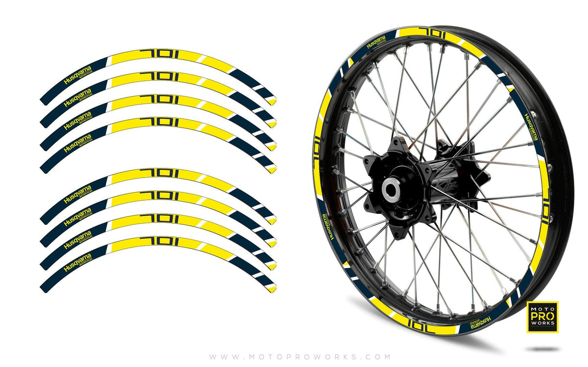 Rim Stripes - &quot;POWER&quot; Husqvarna (yellow) - MotoProWorks | Decals and Bike Graphic kit