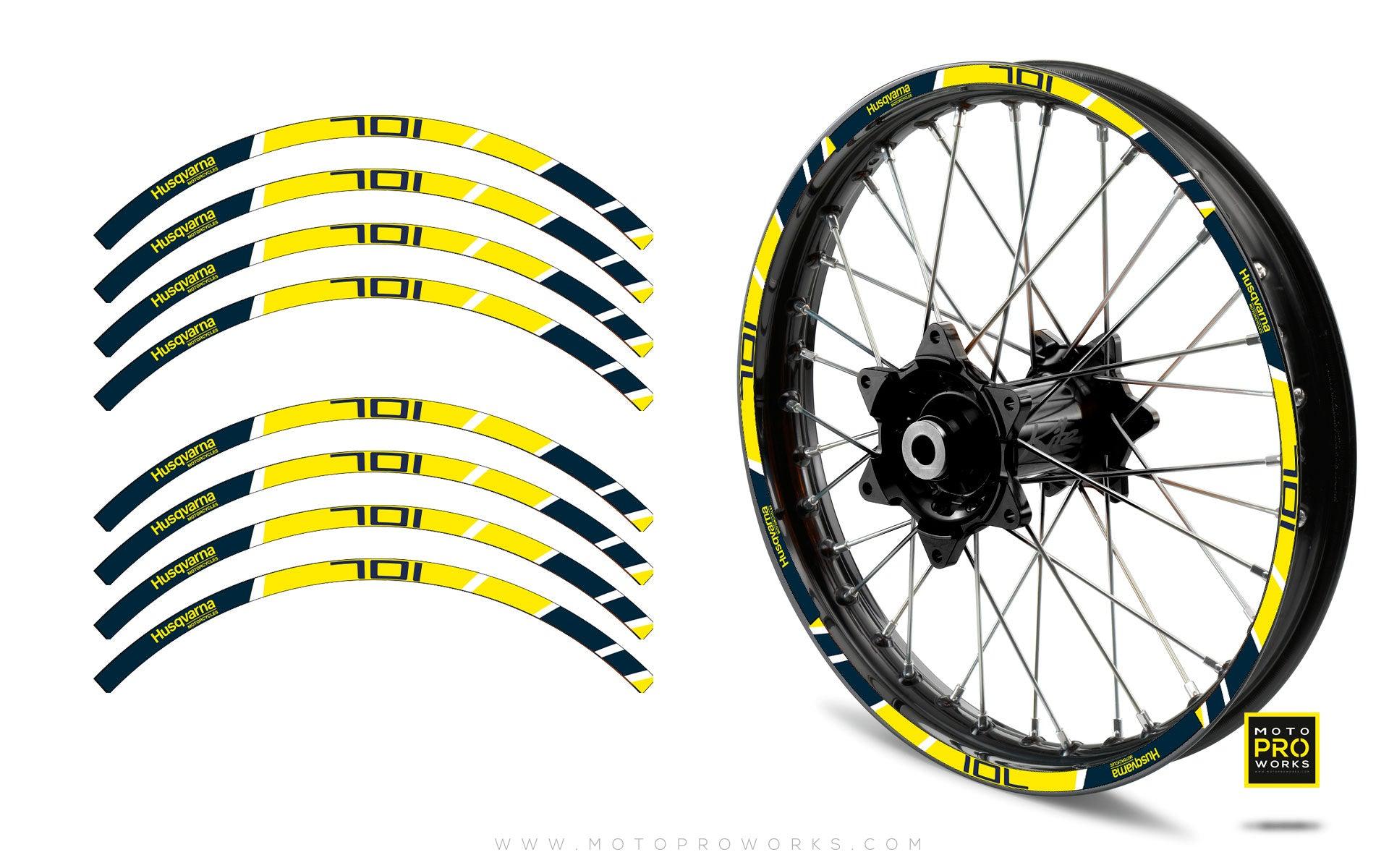 Rim Stripes - "POWER" Husqvarna (yellow) - MotoProWorks | Decals and Bike Graphic kit