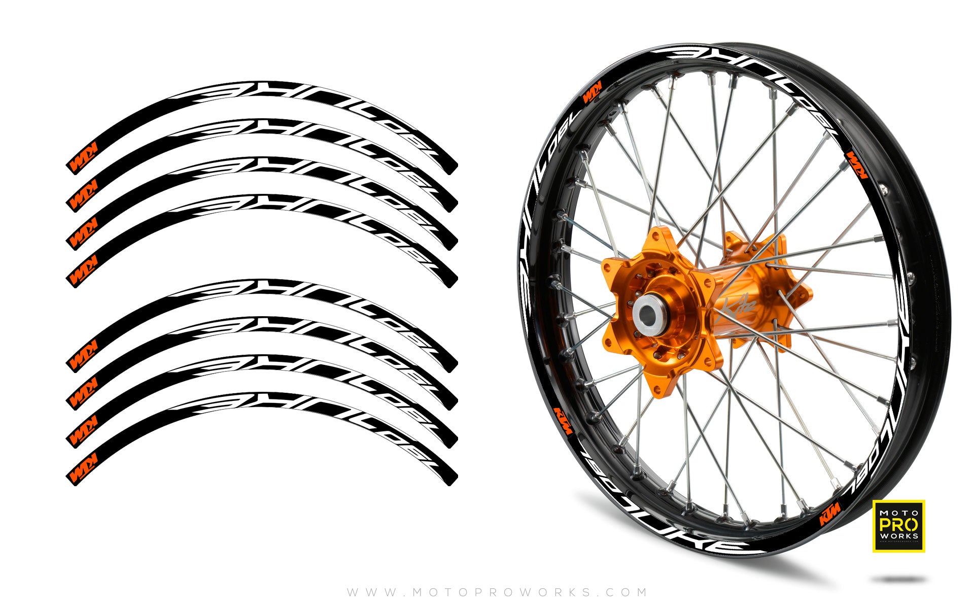 Rim Stripes - "790" KTM (black/orange) - MotoProWorks | Decals and Bike Graphic kit