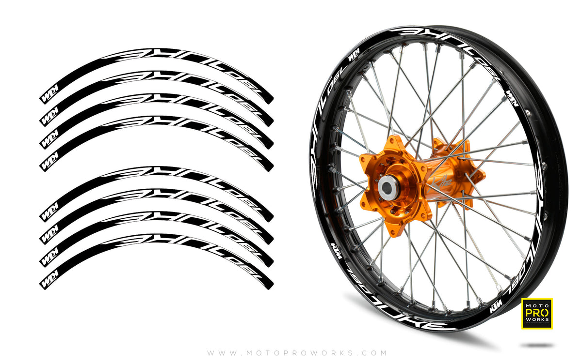 Rim Stripes - &quot;790&quot; KTM (black/white) - MotoProWorks | Decals and Bike Graphic kit