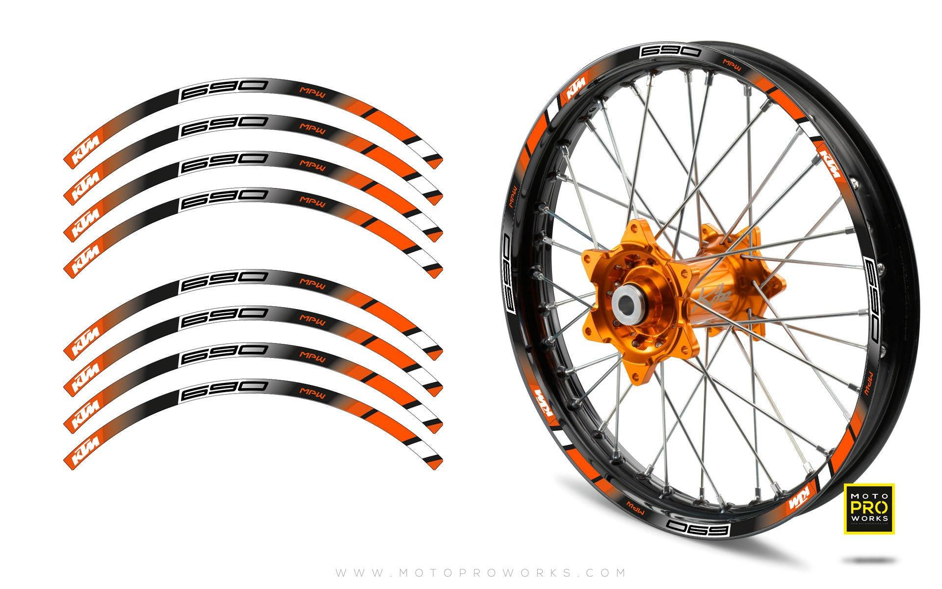 Rim Stripes - "POWER" KTM (black) - MotoProWorks | Decals and Bike Graphic kit