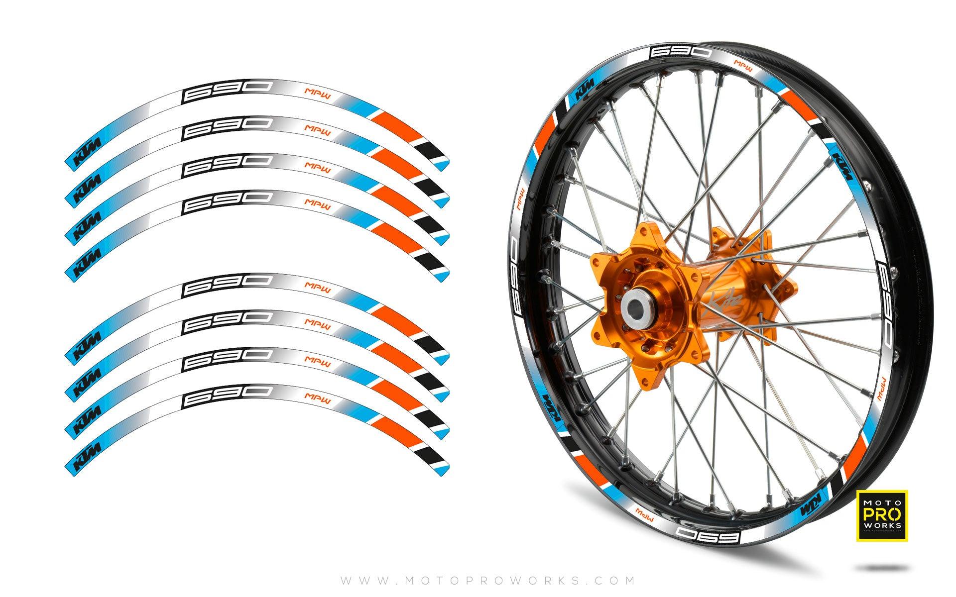 Rim Stripes - "POWER" KTM (blue) - MotoProWorks | Decals and Bike Graphic kit