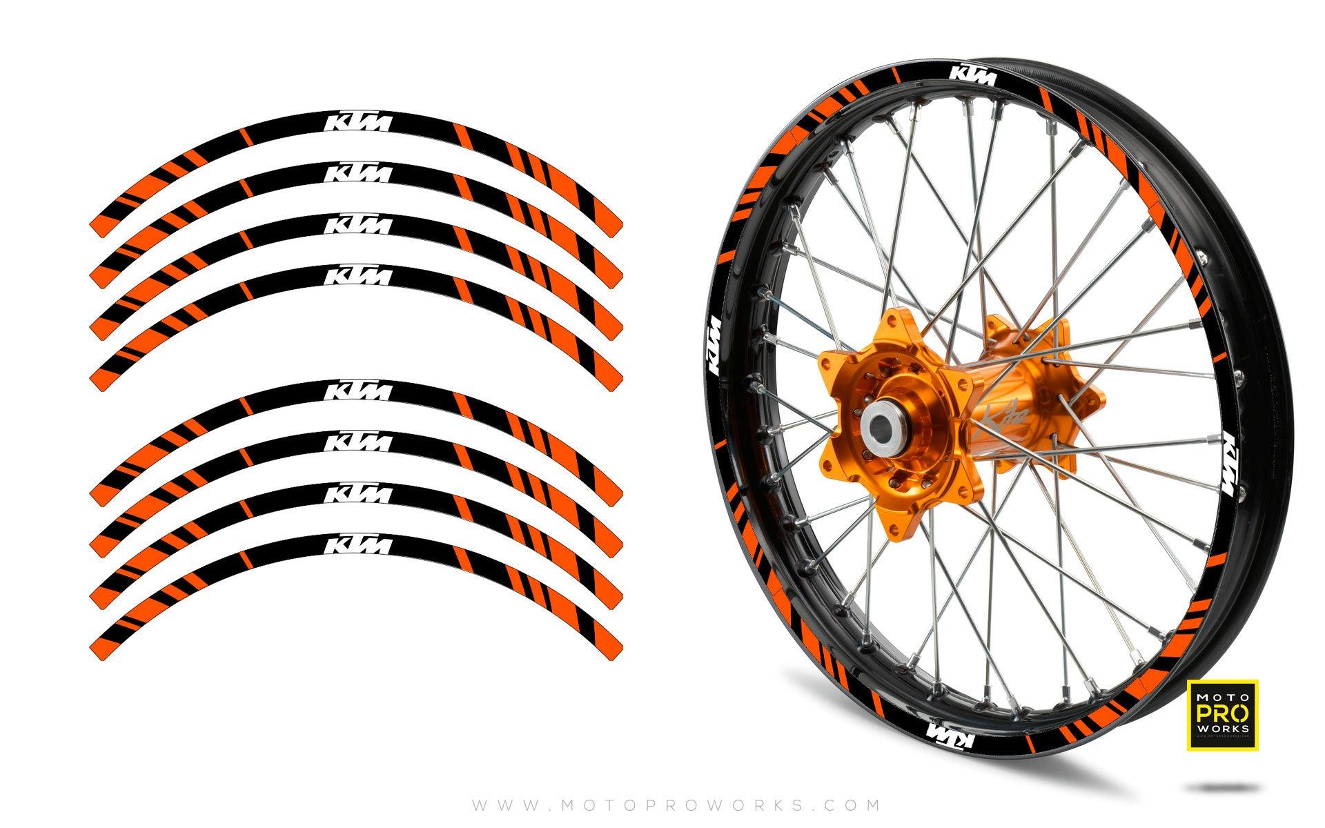 Rim Stripes - "STRIPE" KTM (black/orange) - MotoProWorks | Decals and Bike Graphic kit