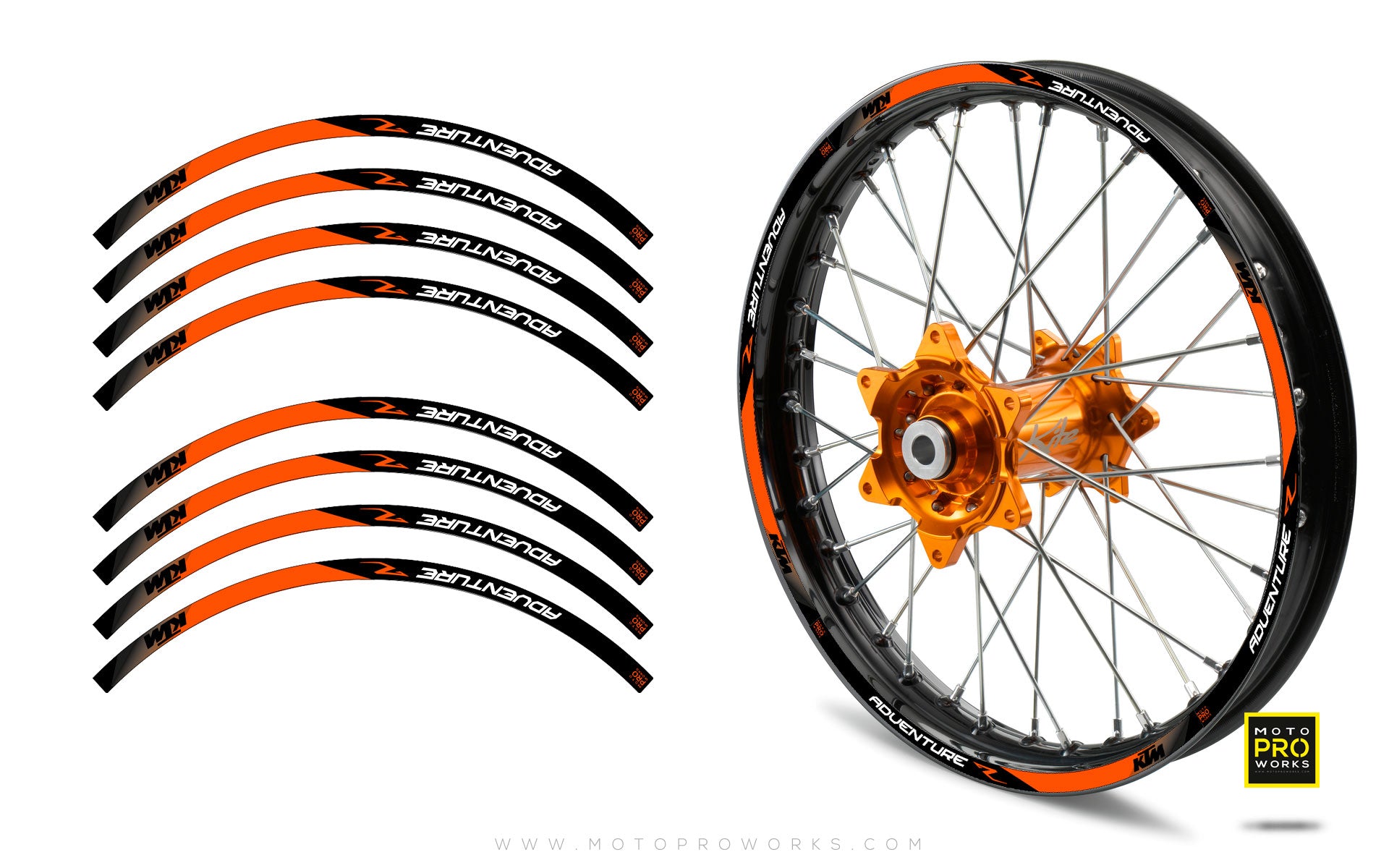 Rim Stripes - "SUPER ADVENTURE" KTM (orange) - MotoProWorks | Decals and Bike Graphic kit