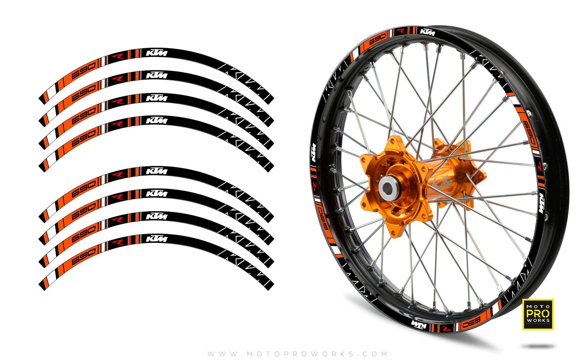 Rim Stripes - "TRACK" KTM (black) - MotoProWorks | Decals and Bike Graphic kit
