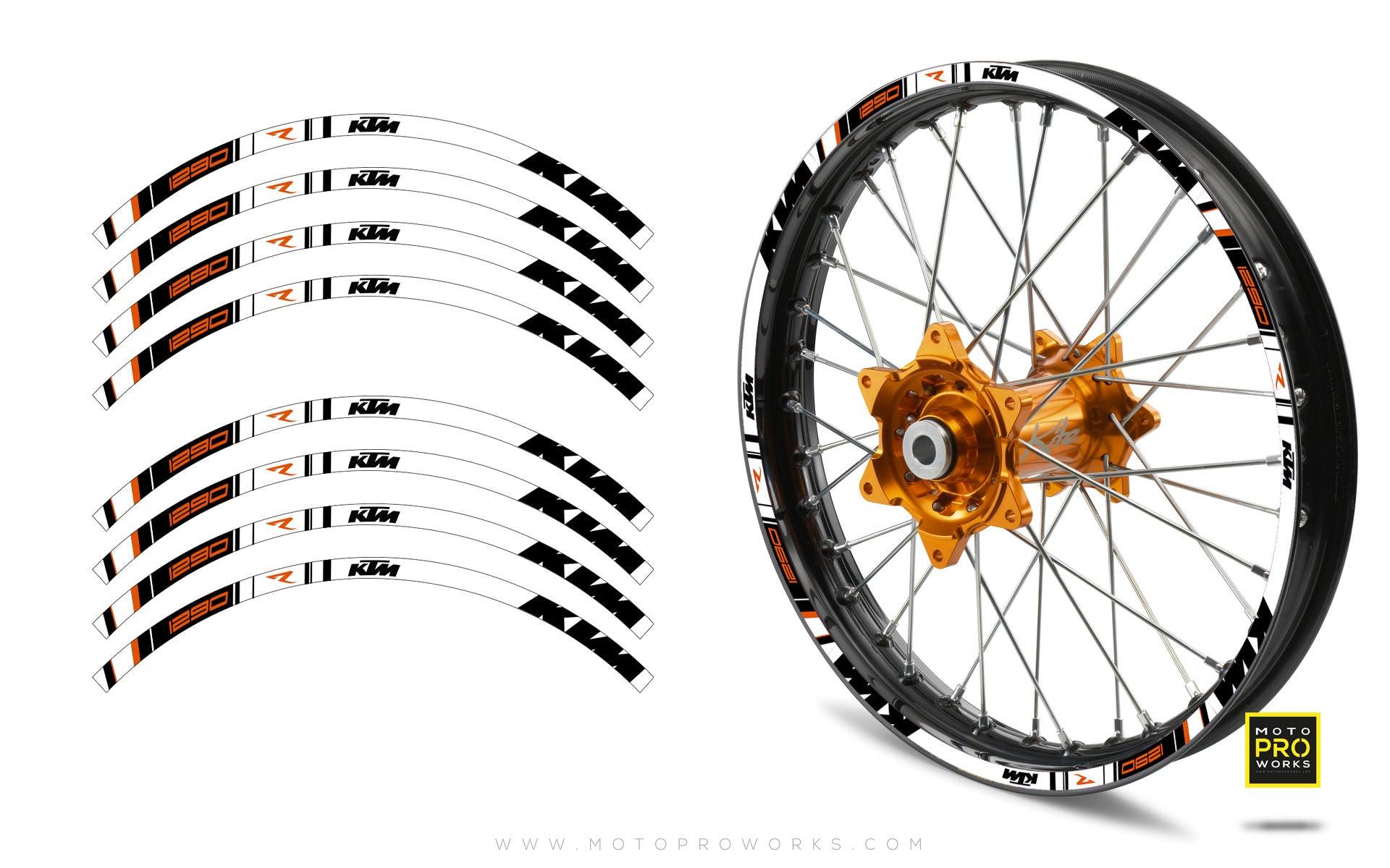Rim Stripes - "TRACK" KTM (white) - MotoProWorks | Decals and Bike Graphic kit
