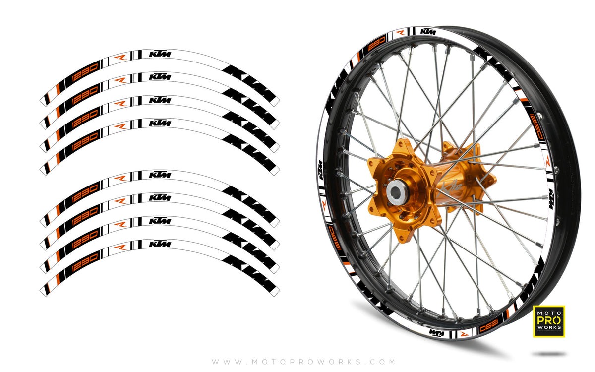 Rim Stripes - &quot;TRACK&quot; KTM (white) - MotoProWorks | Decals and Bike Graphic kit