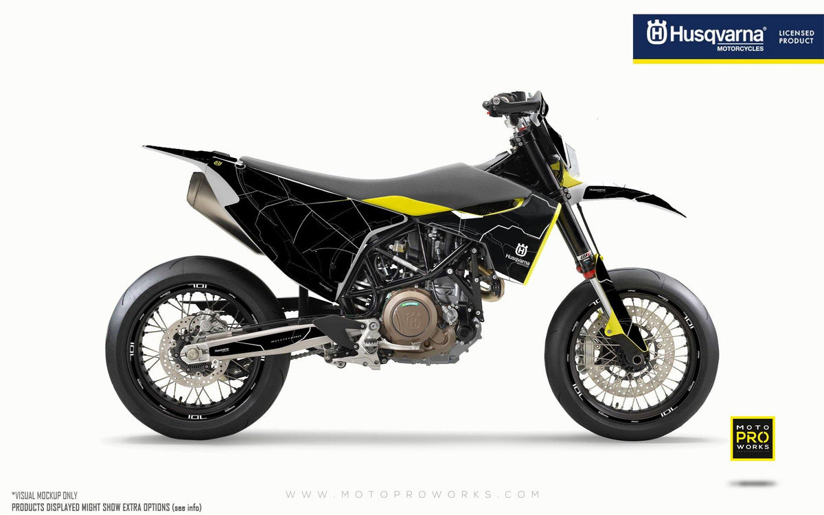 Husqvarna 701 GRAPHIC KIT - &quot;Robotec&quot; (Black) - MotoProWorks | Decals and Bike Graphic kit
