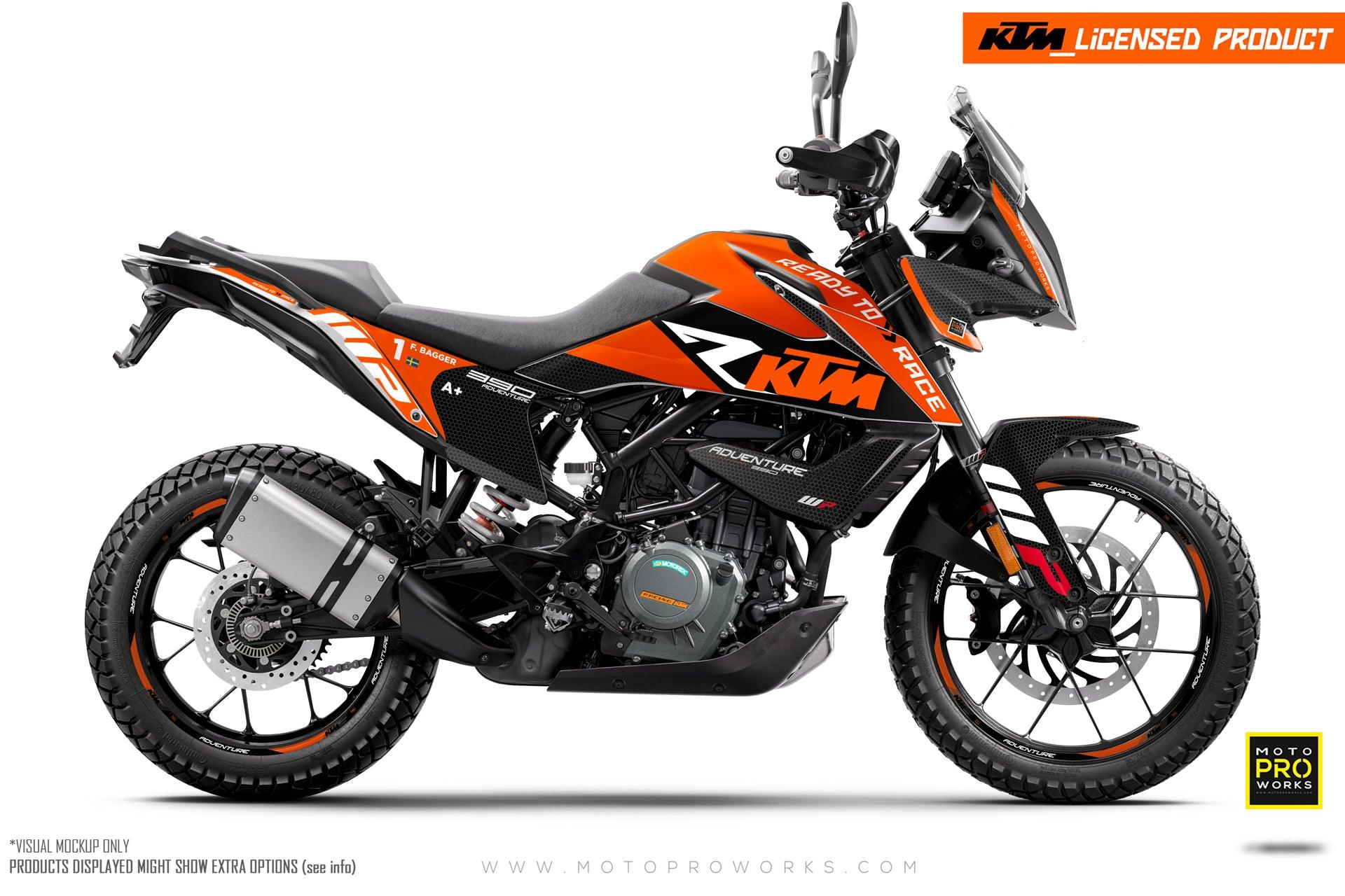 KTM 390 Adventure GRAPHICS - "RR-Tech" (Orange) - MotoProWorks