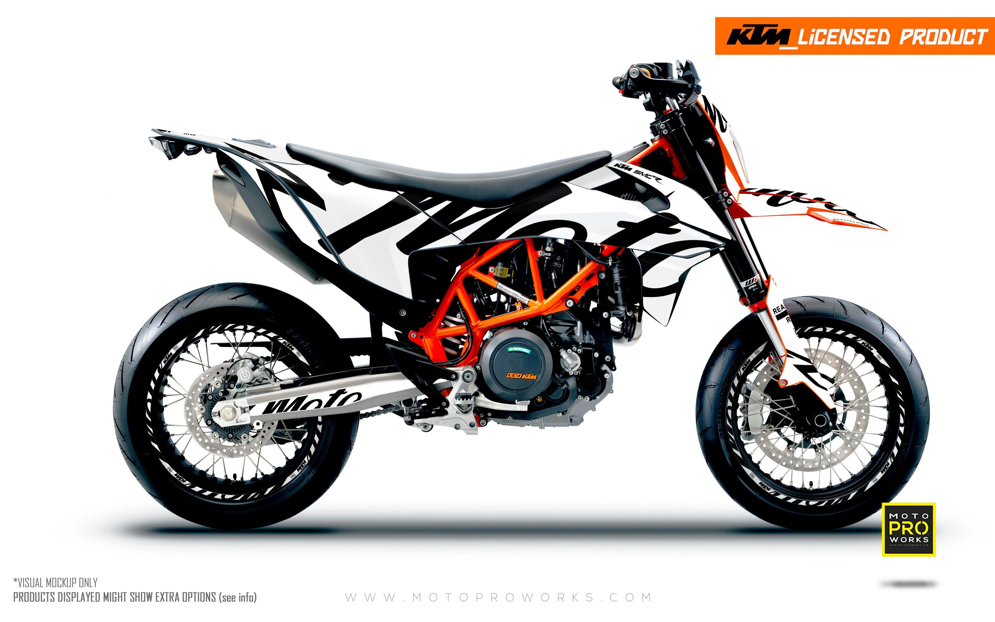 KTM GRAPHICS - 690 SMC-R "Script" (White) - MotoProWorks