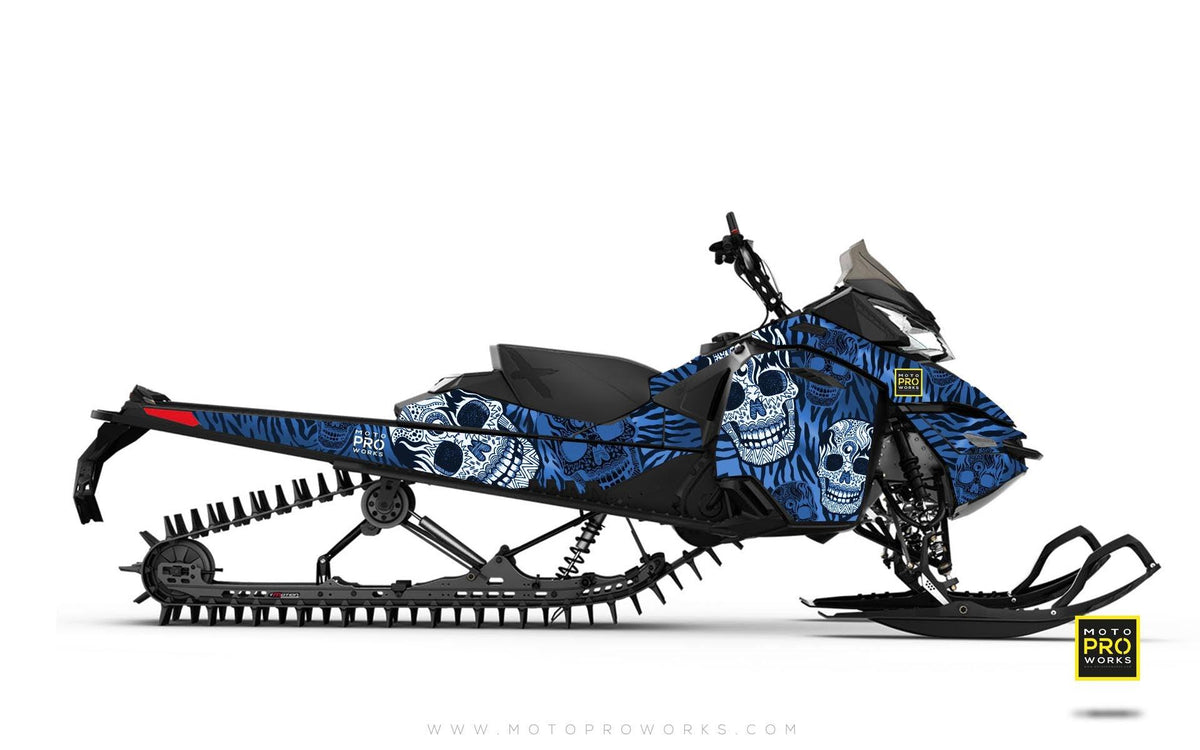 Ski-Doo Graphics - &quot;Fiesta&quot; (blue solid) - MotoProWorks | Decals and Bike Graphic kit