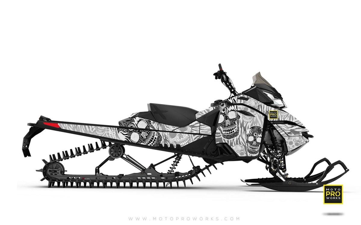 Ski-Doo Graphics - &quot;Fiesta&quot; (white solid) - MotoProWorks | Decals and Bike Graphic kit